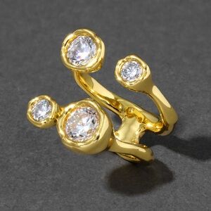 Alexis Bittar Gold Ring with Clear Stones